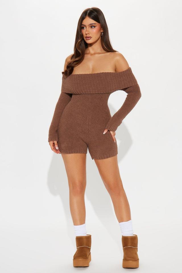 Time Well Spent Cozy Romper - Mocha Product Image