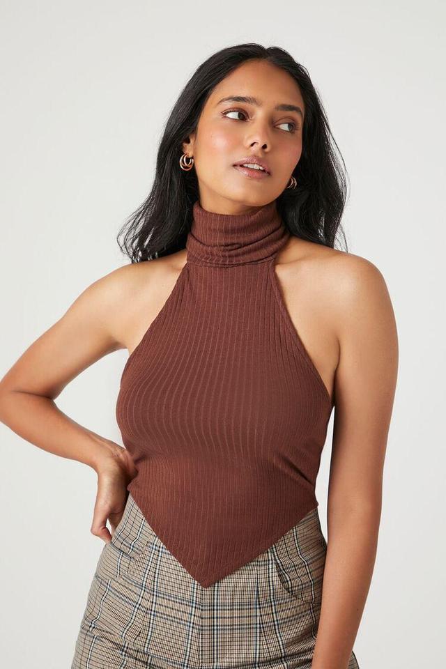 Turtleneck Halter V-Hem Top | Forever 21 Product Image