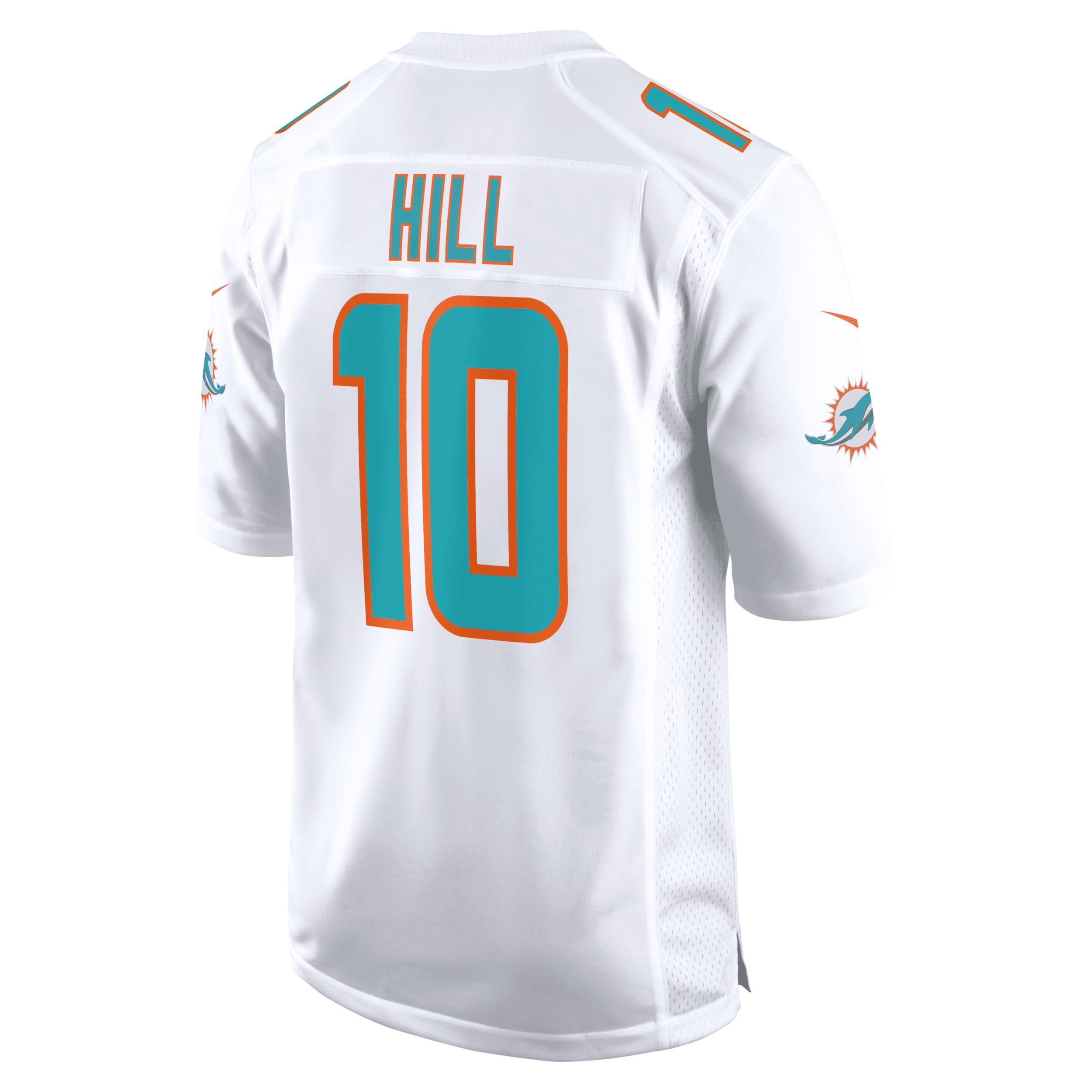 Nike Mens Tyreek Hill Miami Dolphins Game Jersey - White Product Image