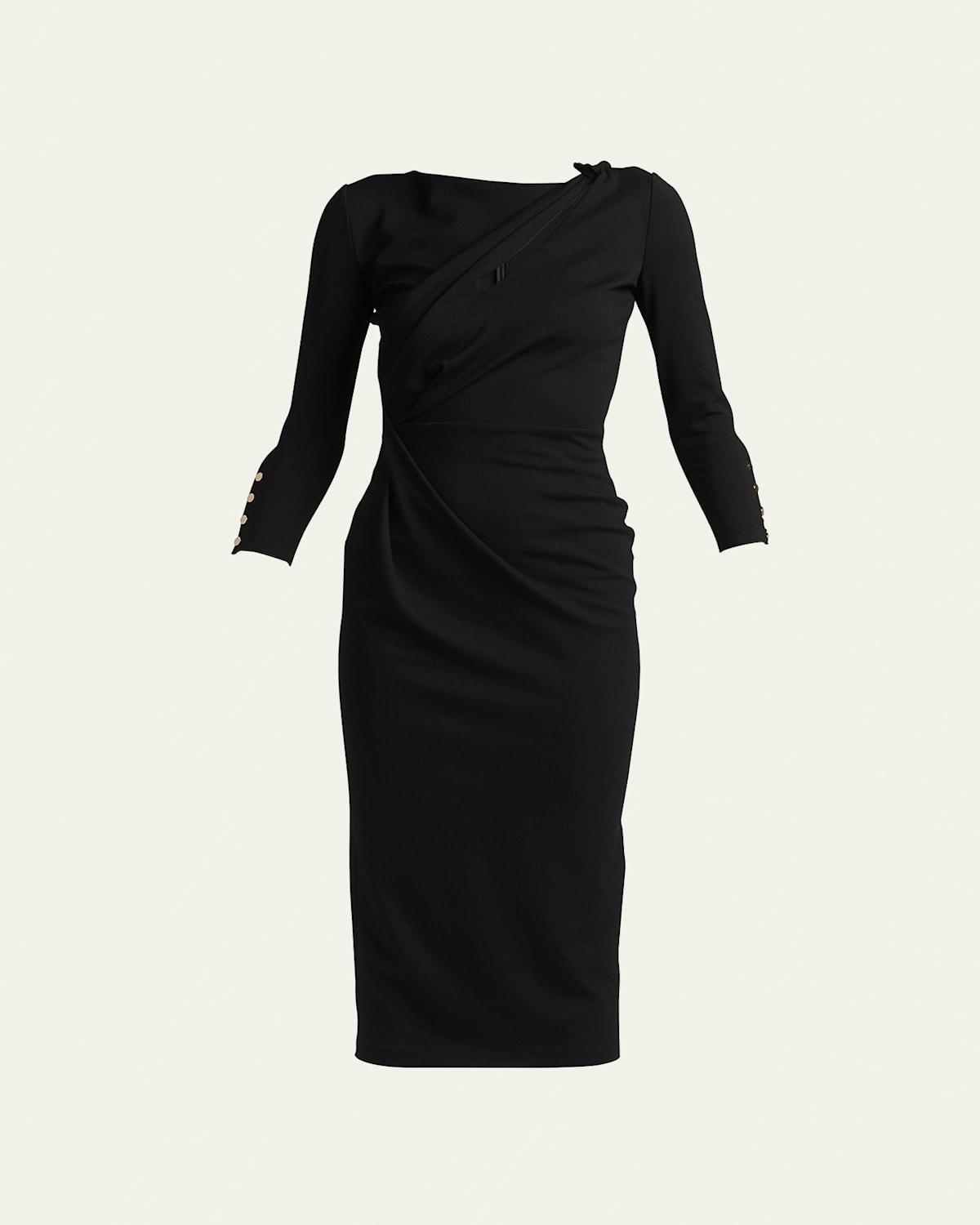 Asymmetric Keyhole Midi Dress Product Image