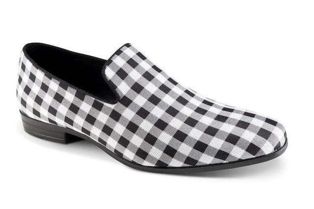 Black Checker Pattern Fashion Loafer Product Image
