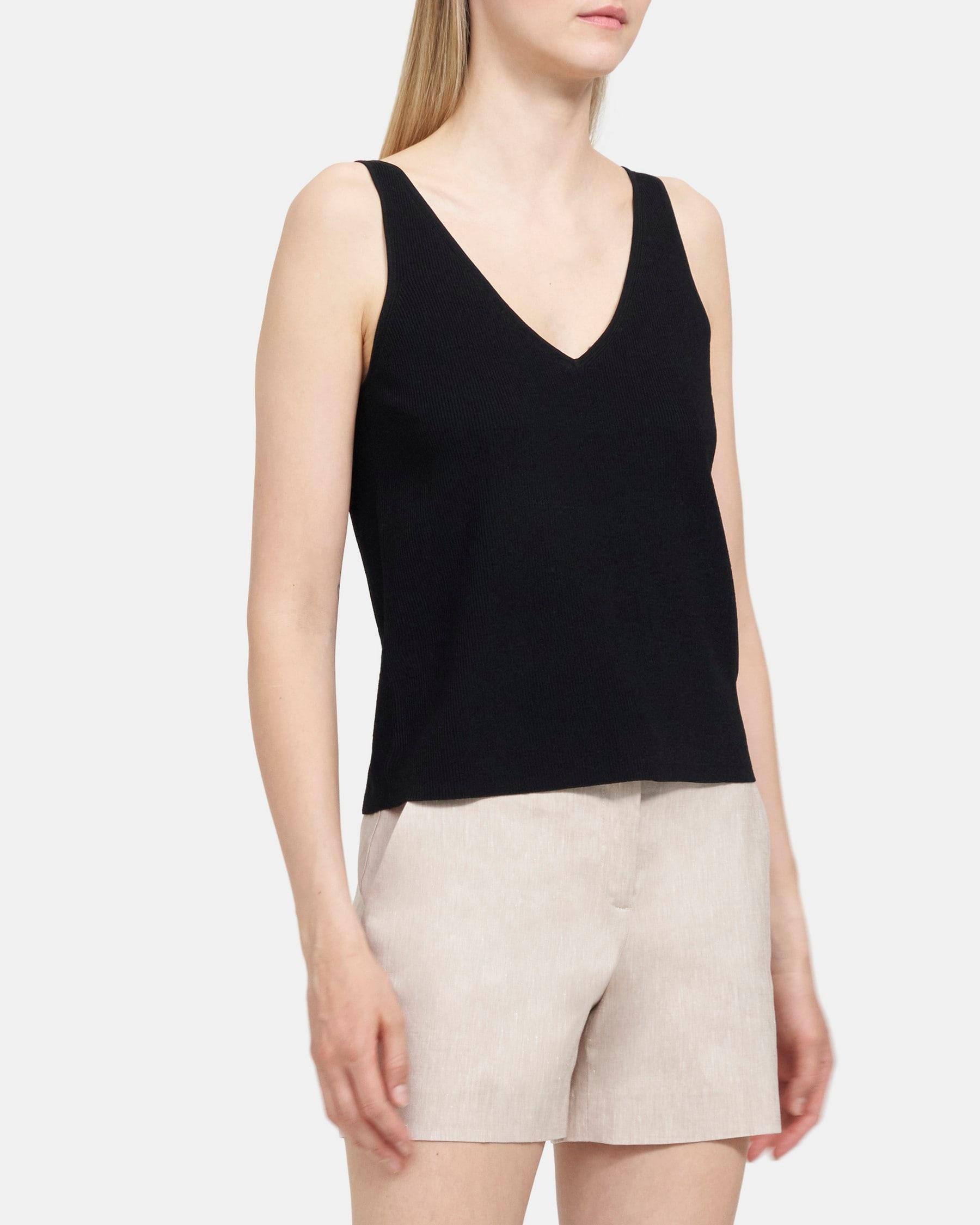 Double V Tank in Crepe Knit Product Image