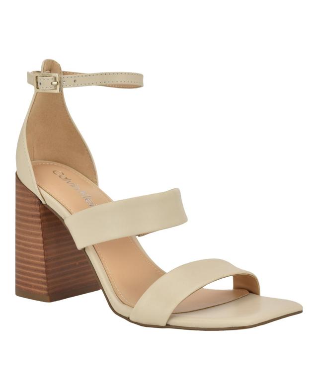 Calvin Klein Womens Sheryl Block Heel Square Toe Dress Sandals Product Image