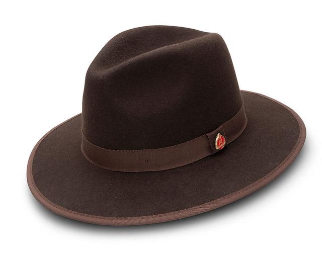 Brown 3 ⅛" Brim Wool Felt Hat with Red Bottom Product Image