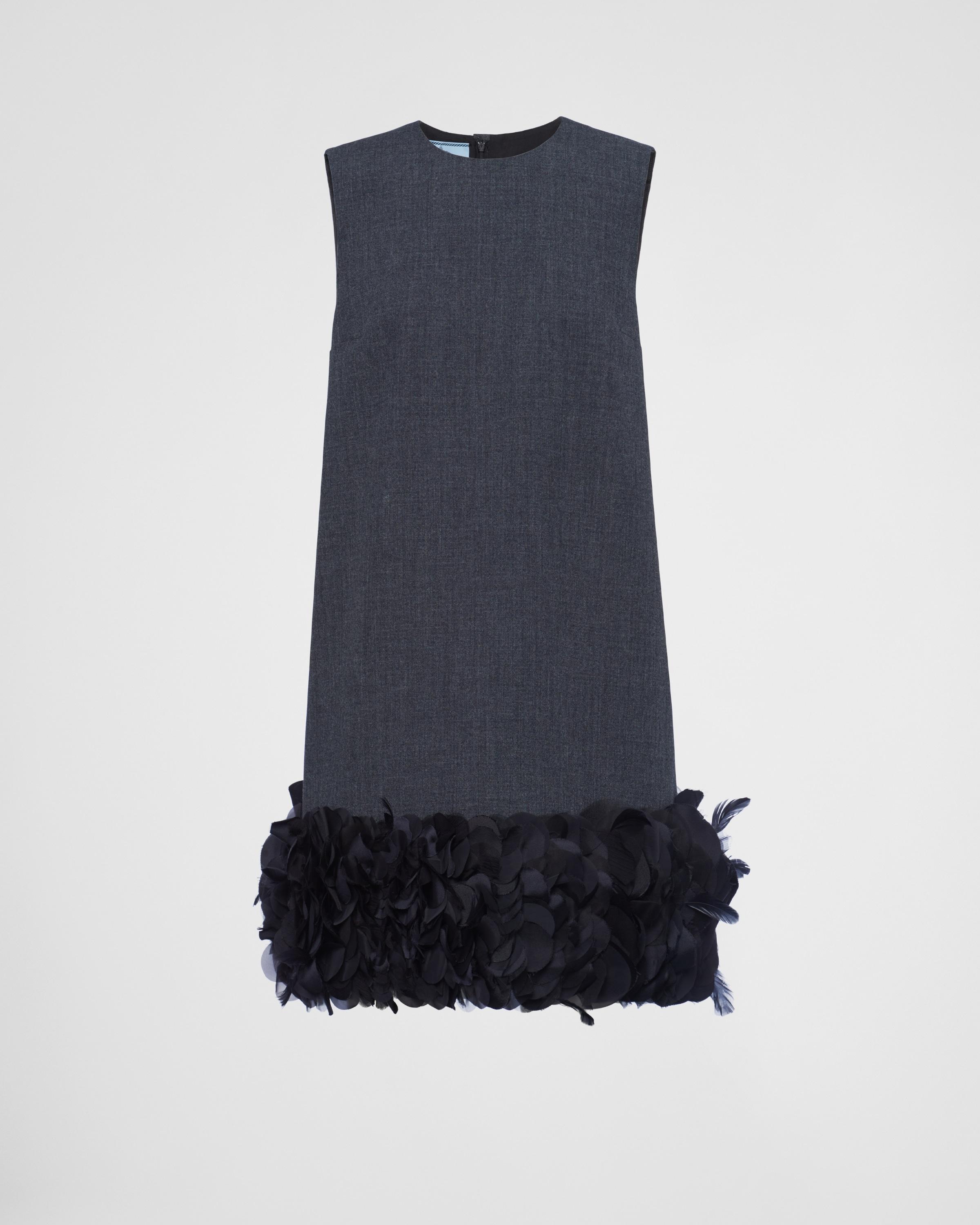 Embroidered wool mini-dress Product Image