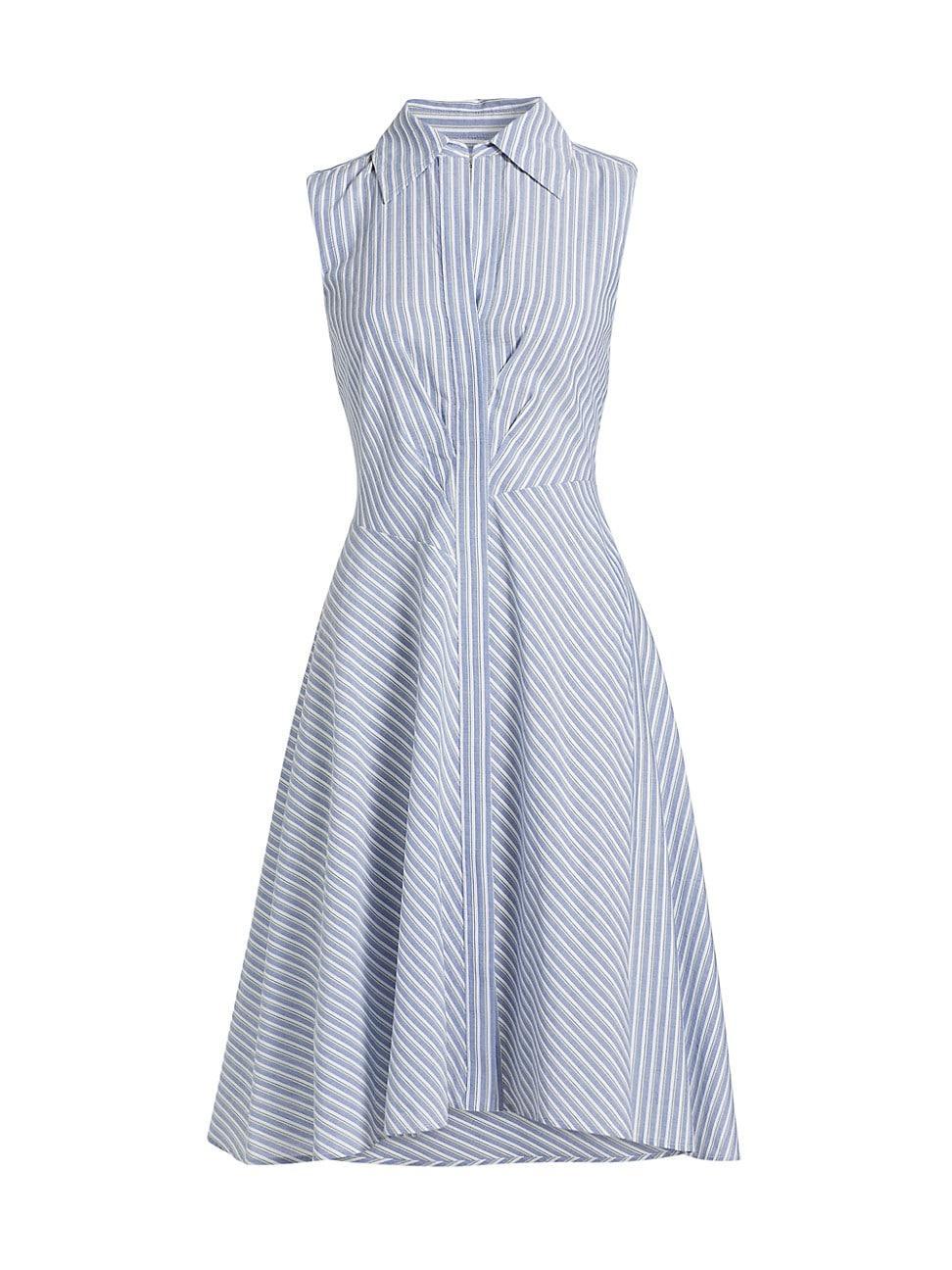 Womens Themis Striped Cotton Sleeveless Shirtdress Product Image