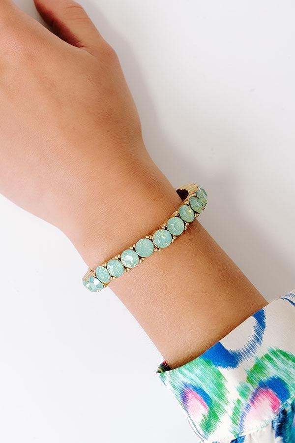 All The Sparkles Stretch Bracelet in Mint Product Image