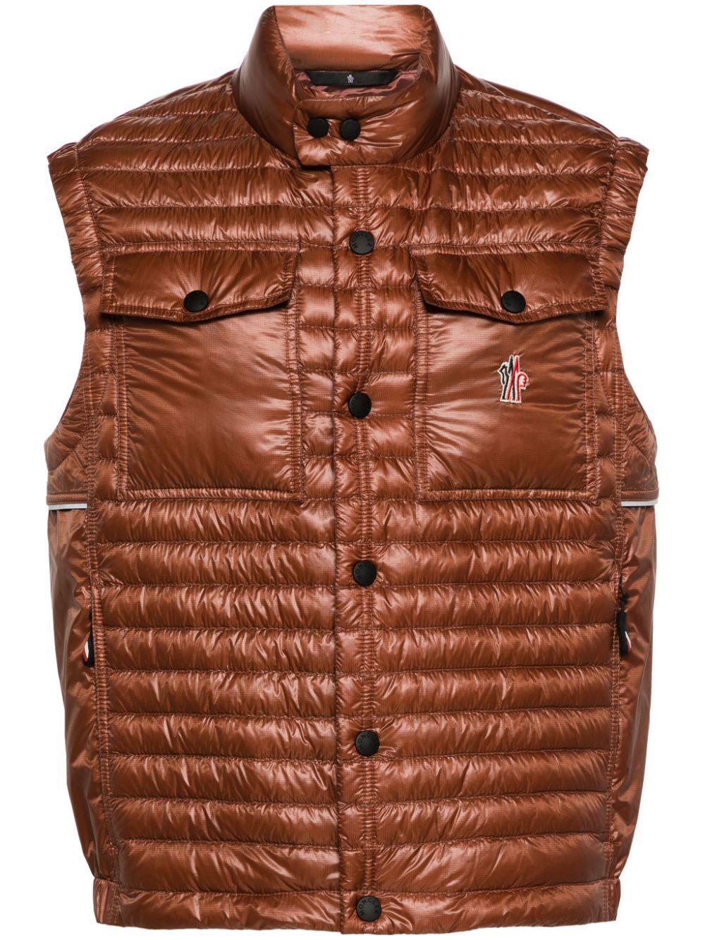 MONCLER Ollon Down Vest Red In Brown Product Image