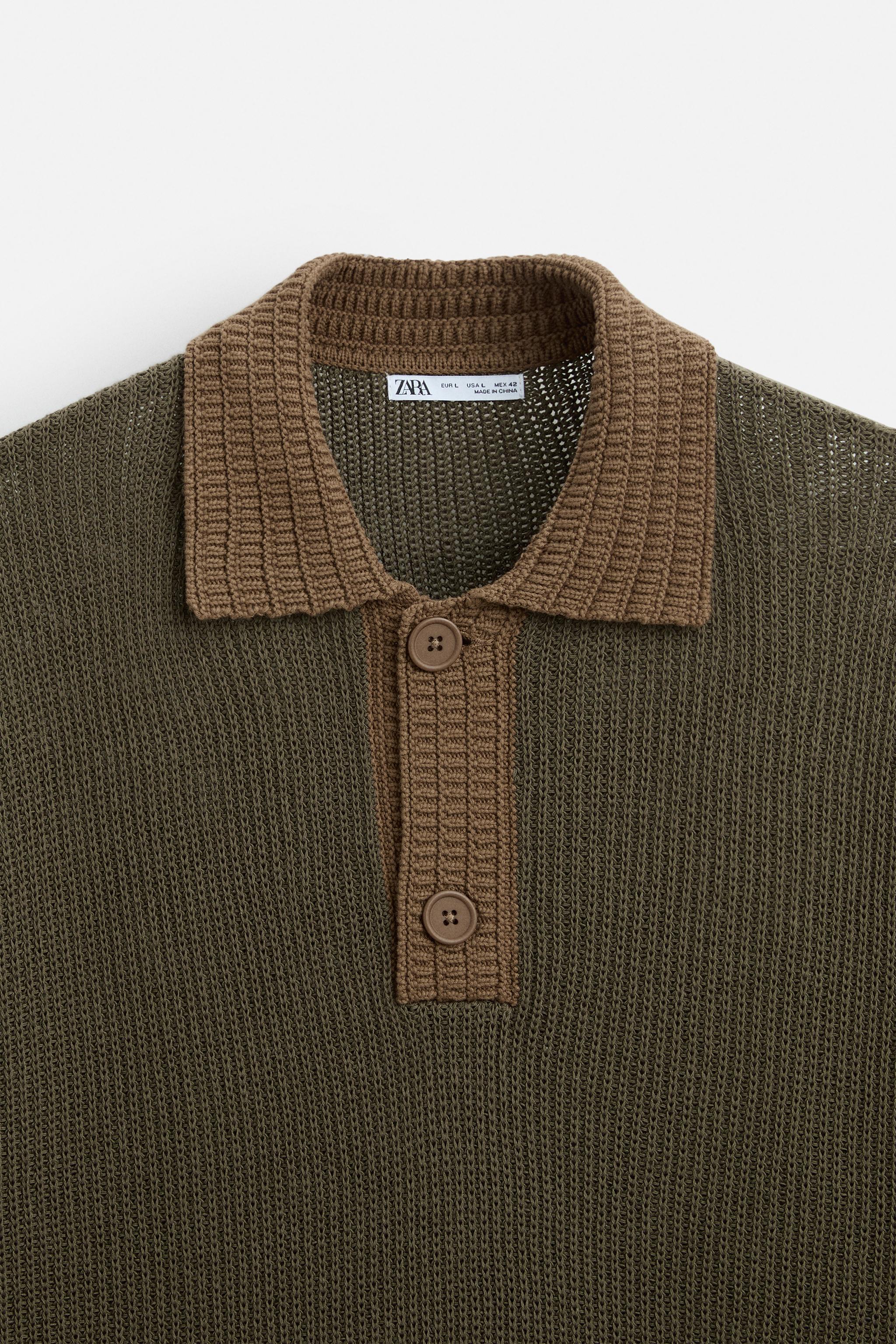 COTTON - LINEN BLEND KNIT POLO Product Image