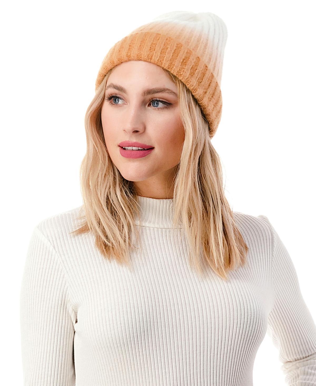 Marcus Adler Womens Ombre Rib Detail Cuffed Beanie Product Image