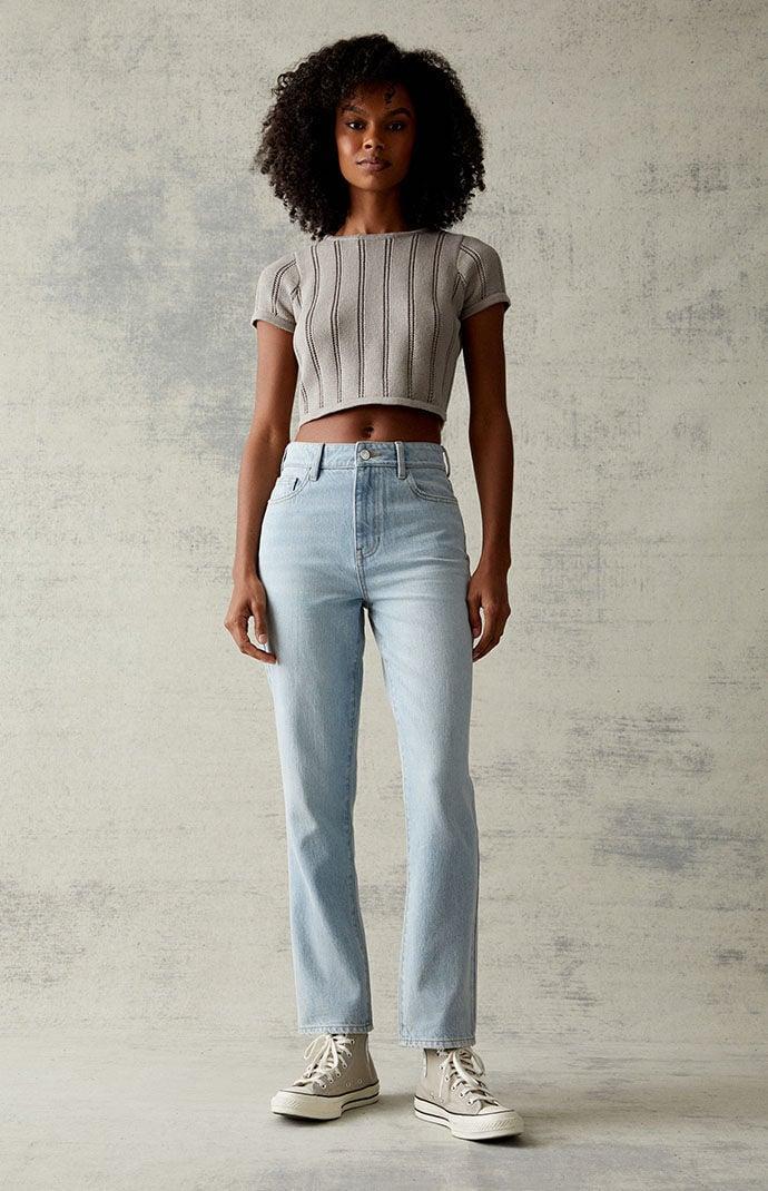 Women's Light Blue Mom Jeans Product Image