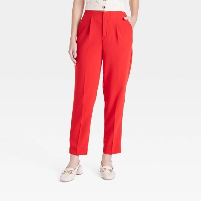 Womens High-Rise Tailored Trousers - A New Day Red 12 Product Image