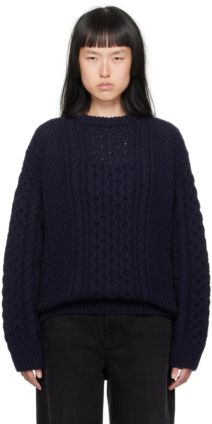 Navy Chunky Sweater In 016 Navy Product Image