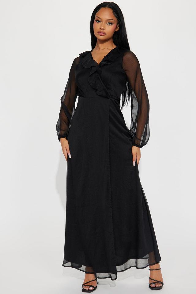 Mariana Ruffle Maxi Dress - Black Product Image