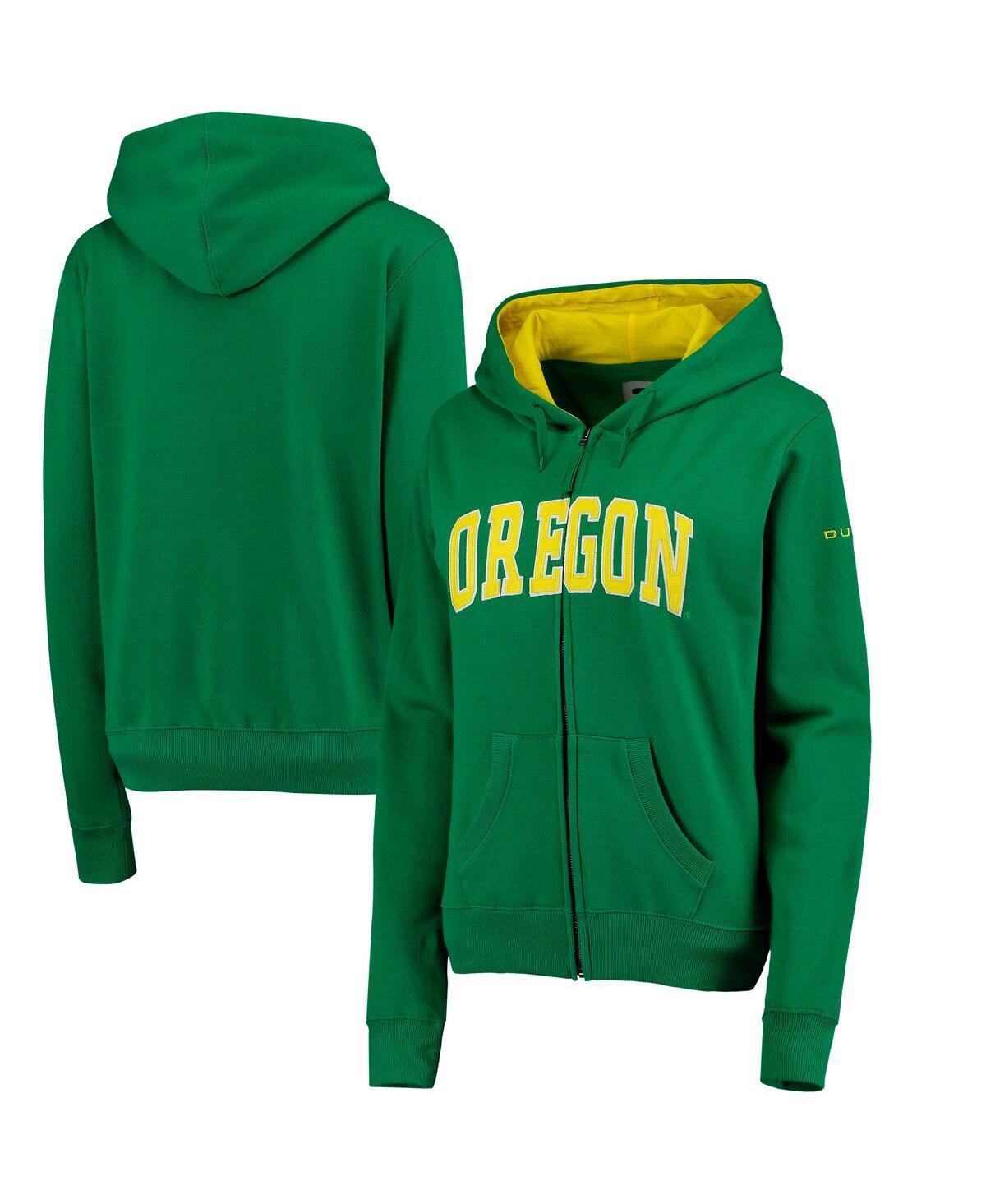 Womens Kelly Oregon Ducks Arched Name Full-Zip Hoodie Product Image