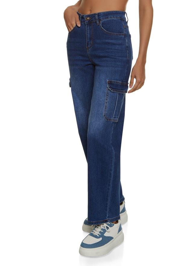 Womens WAX Straight Leg Cargo Jeans Product Image