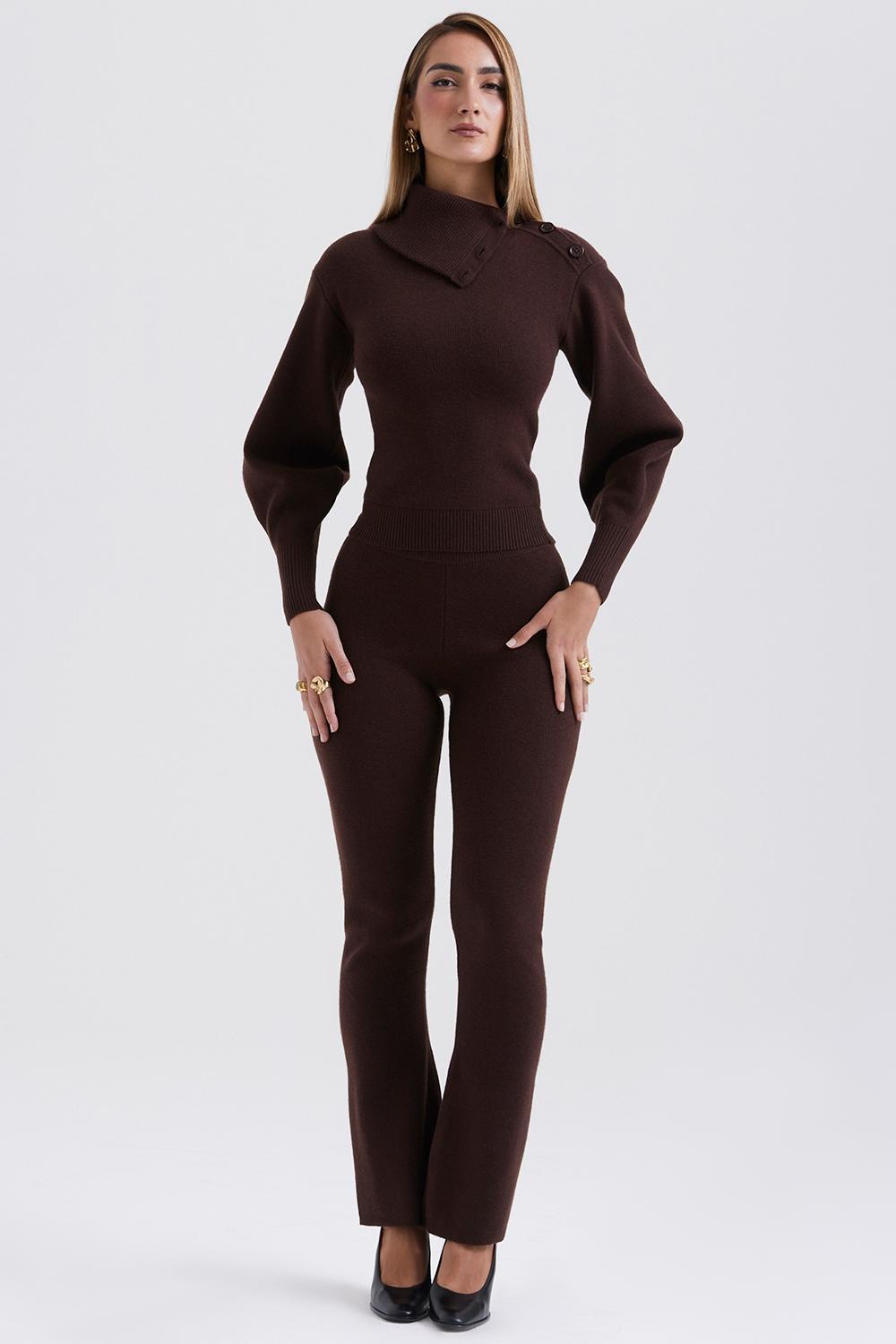 Nereida Chocolate Cashmere Blend Trousers Product Image