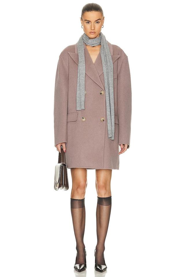 Acne Studios Belted Short Coat in Mauve Product Image