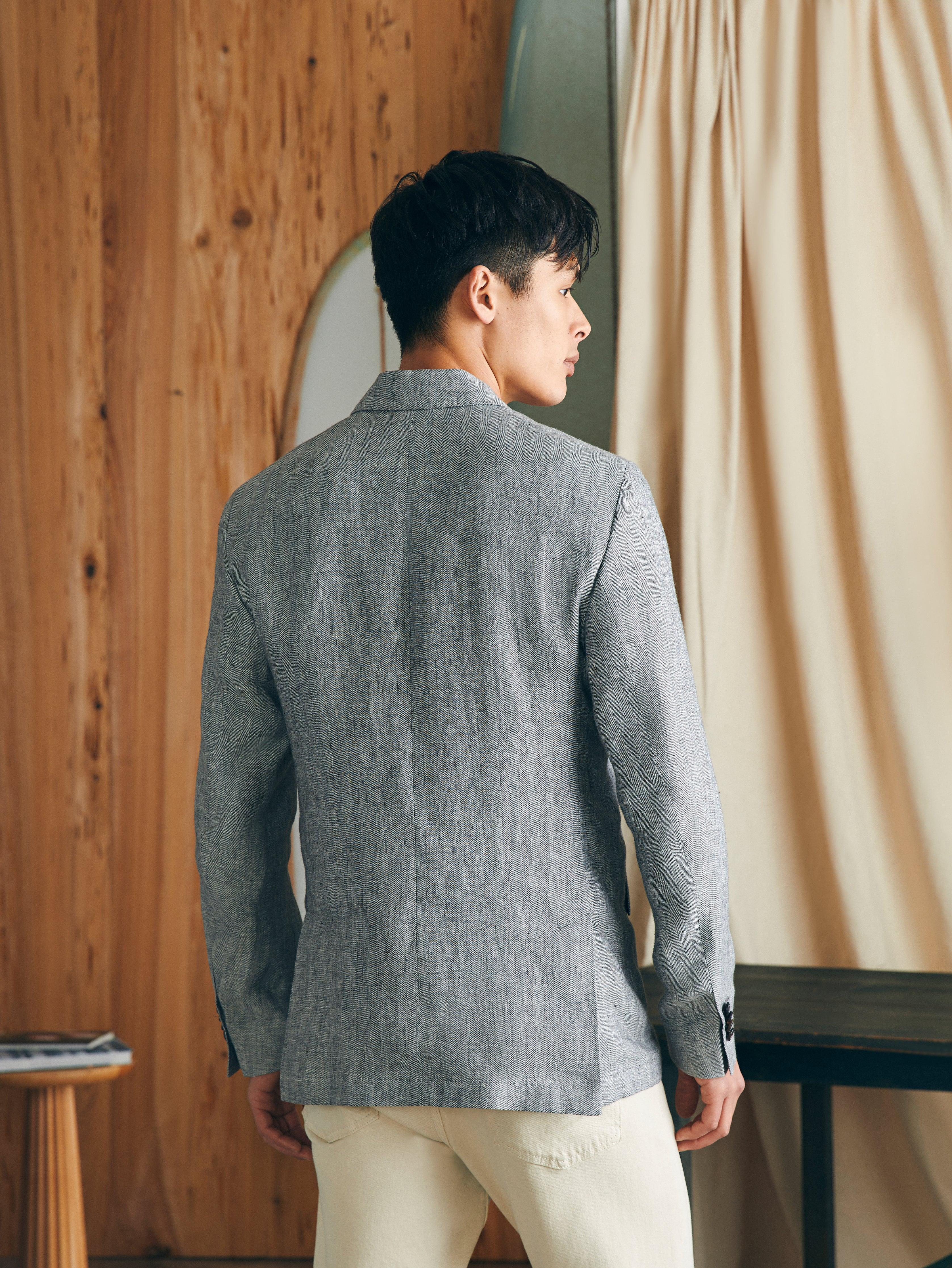 Reserve Linen Herringbone Blazer - Light Graphite Herringbone Male Product Image