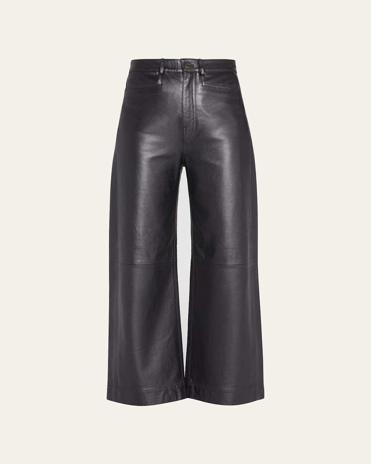 Womens Lightweight Leather Culottes Product Image