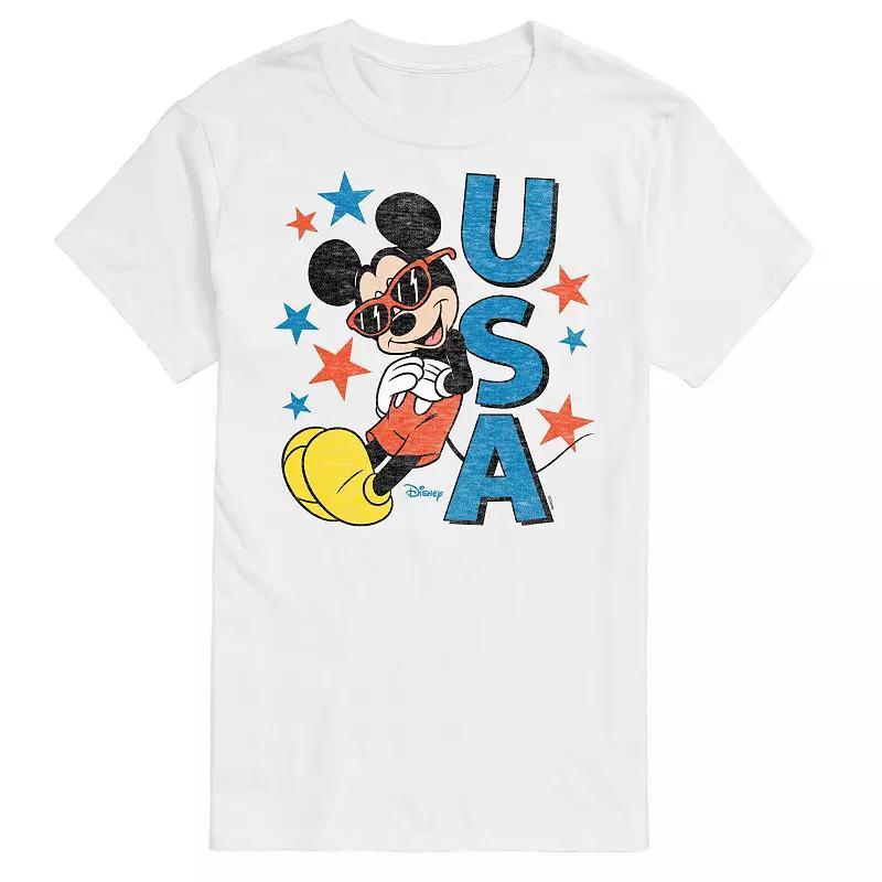 Disneys Mickey Mouse Big & Tall Sunglasses USA Graphic Tee, Mens Product Image