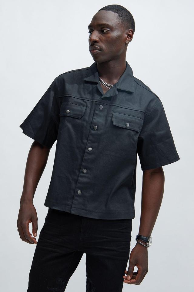 Defense Waxed Twill Utility Shirt - Black Product Image