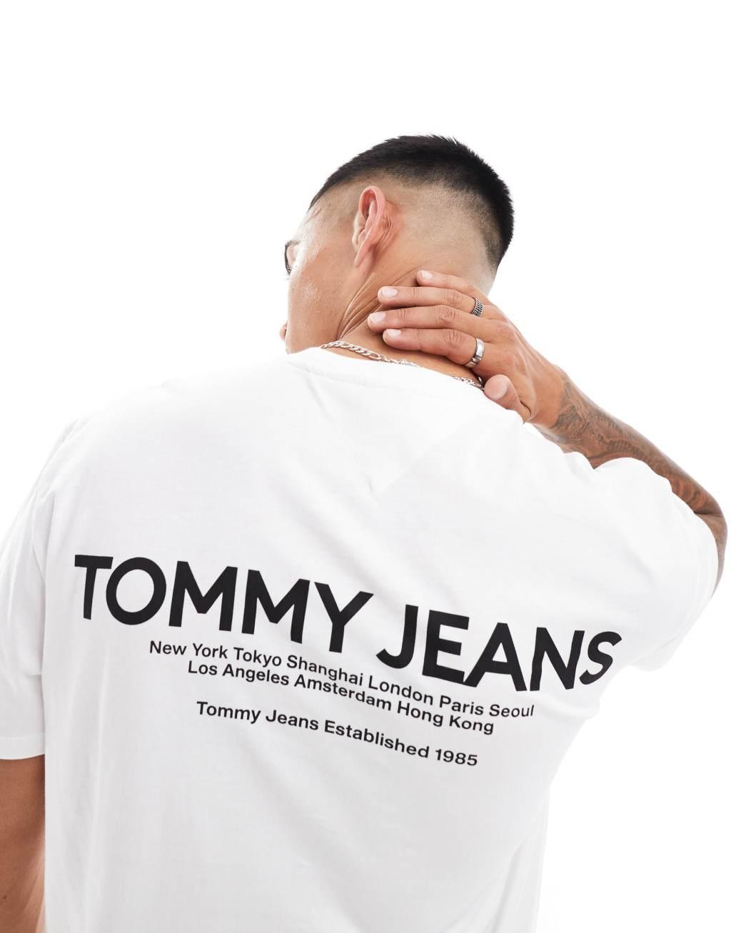 Tommy Jeans classic linear back print t-shirt in white product image