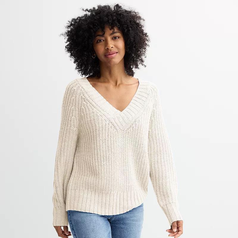 Womens Sonoma Goods For Life Long Line V-Neck Sweater Product Image