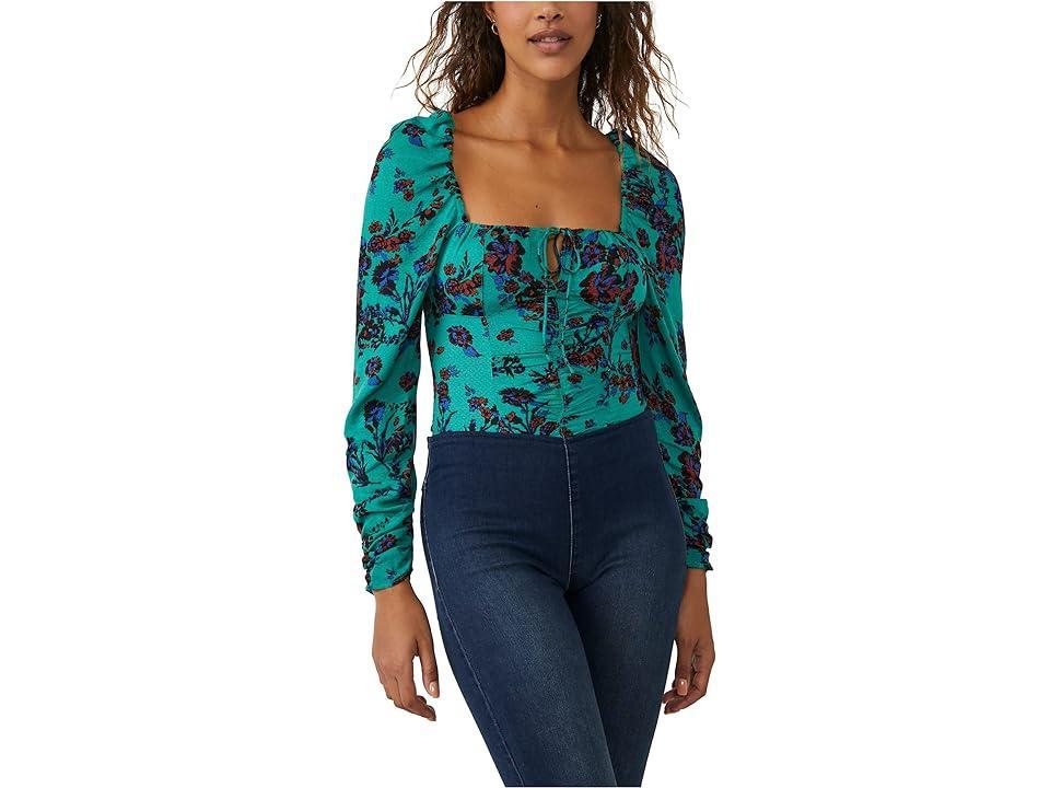 Free People Hilary Printed Top Combo) Women's Blouse Product Image