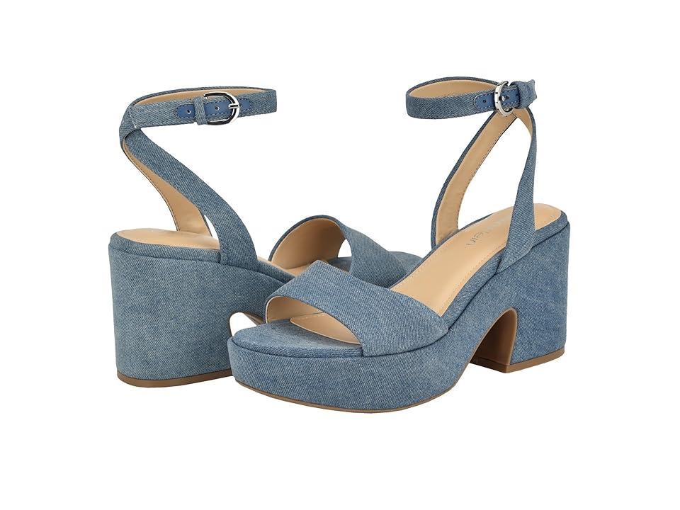 Calvin Klein Summer Denim) Women's Dress Flat Shoes Product Image