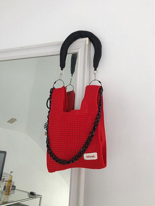 Chains Hollow Woven Shoulder Bags Handbags Product Image