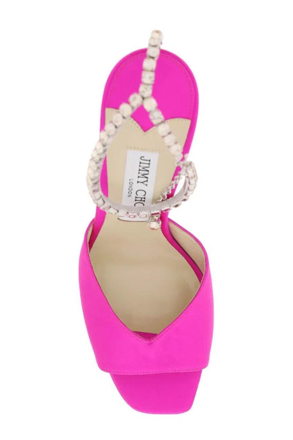 Saeda 125 Embellished Satin Platform Pumps In Fuchsia Product Image