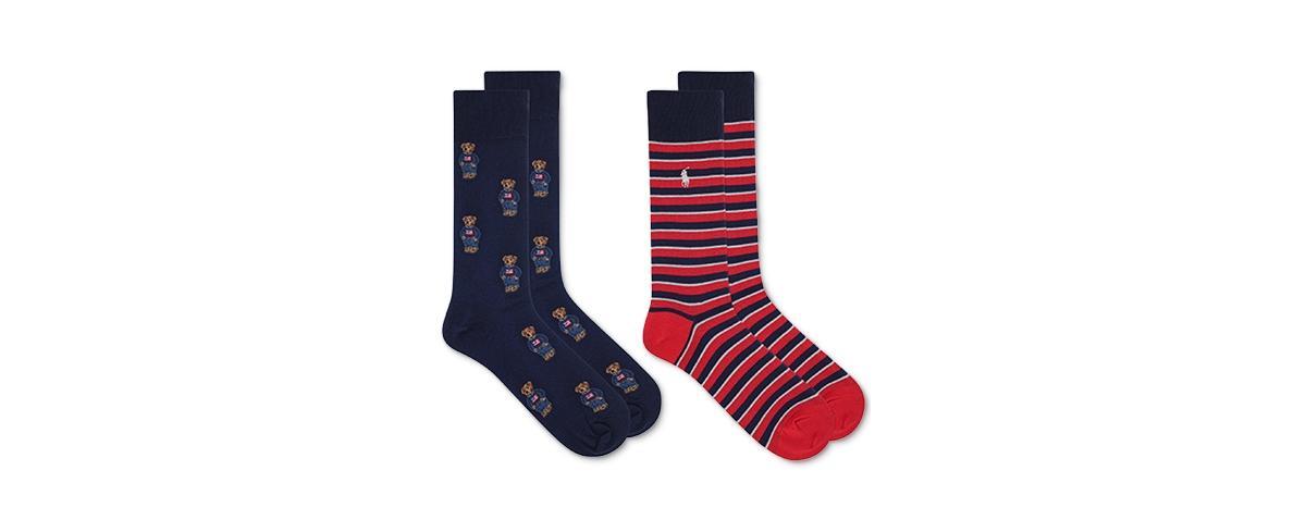 Polo Ralph Lauren Mens 2-Pk. Mini Denim Bear Socks Product Image