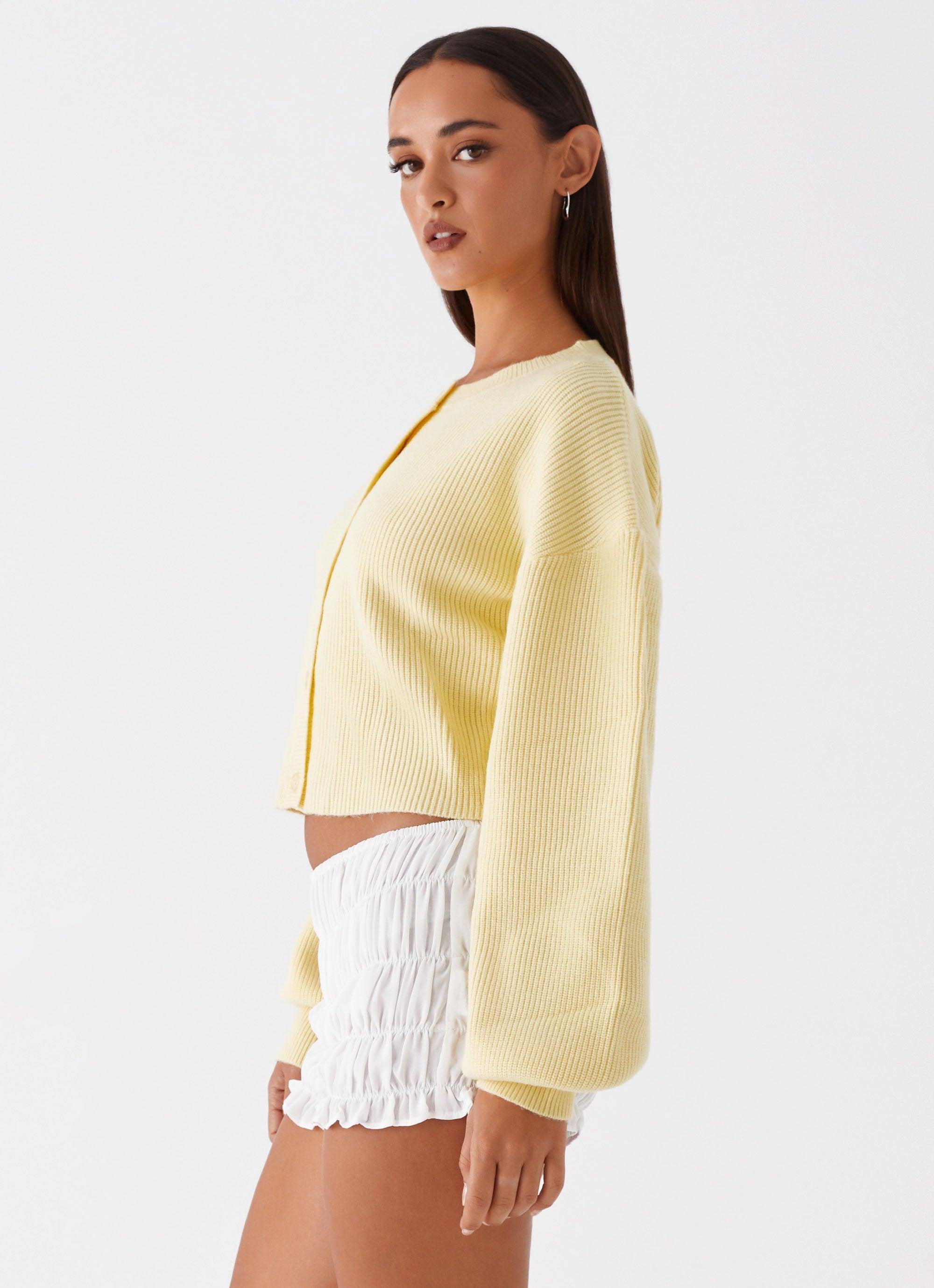 Daphne Knit Cardigan - Butter Yellow Product Image