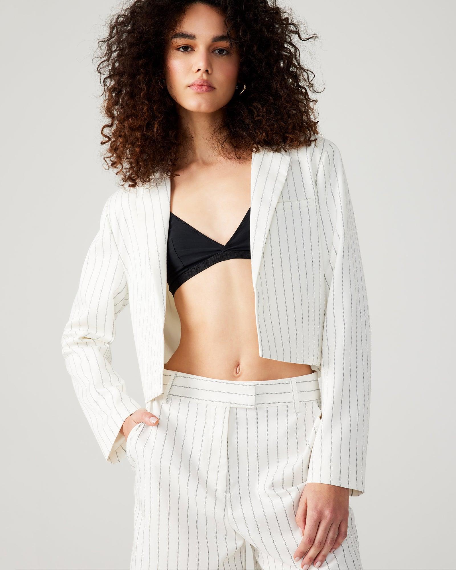 RUPI CROPPED BLAZER WHITE/BLACK Product Image