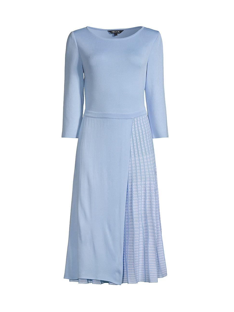 Womens Pleated Soft Knit Midi-Dress Product Image