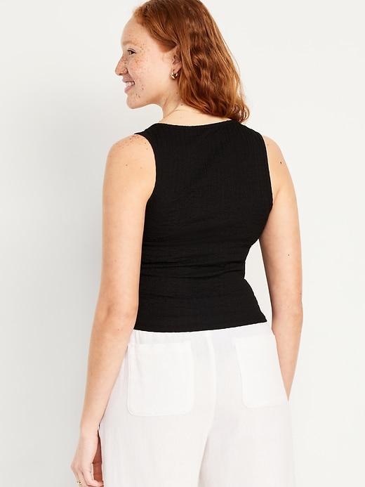 Square-Neck Textured Tank Top Product Image