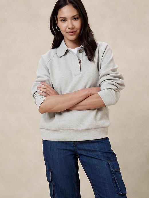 Double Twill Polo Sweatshirt Product Image