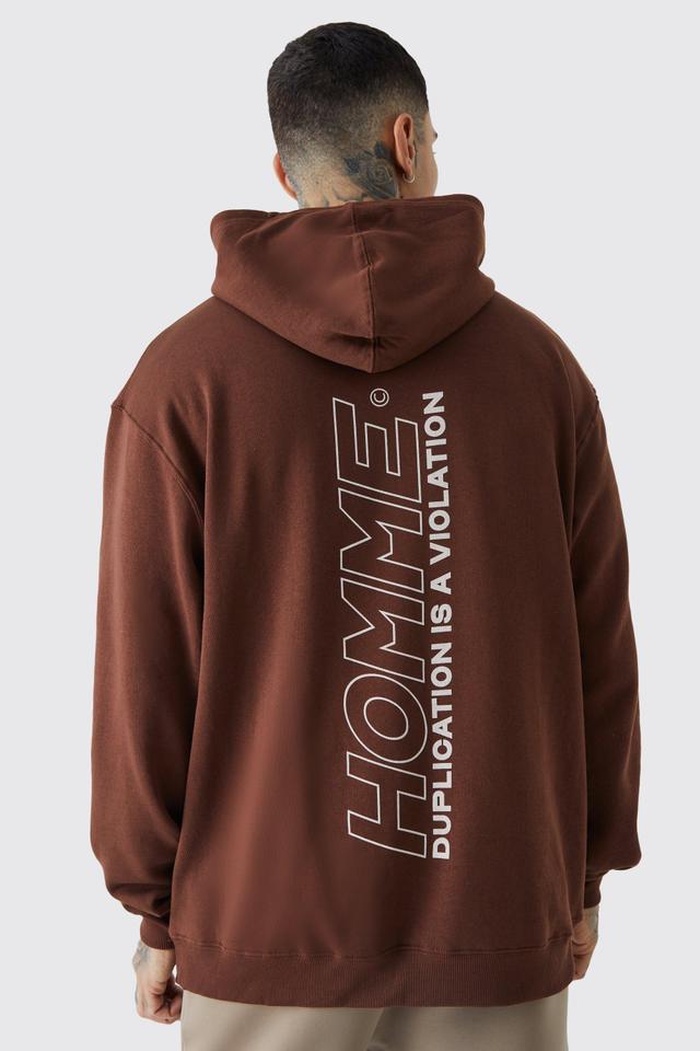 Tall Oversized Homme Back Print Graphic Hoodie | boohooMAN USA Product Image