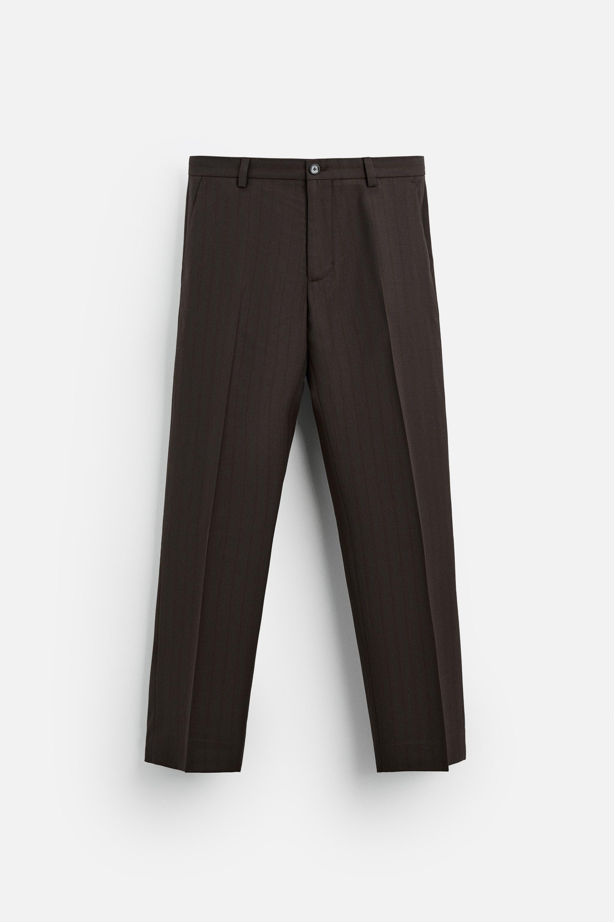 WOOL BLEND STRIPED PANTS Product Image