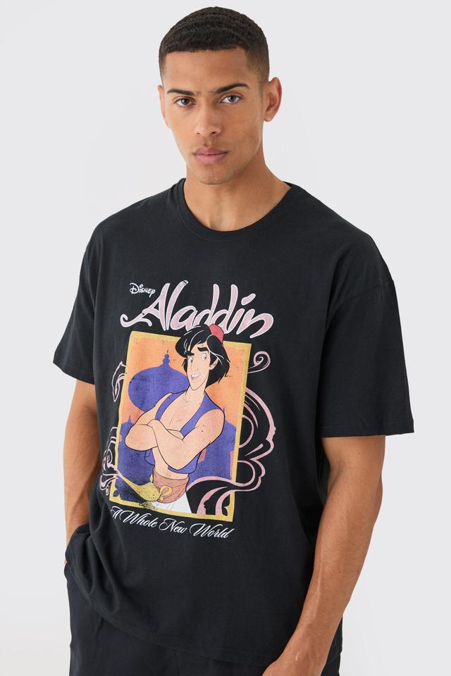 Oversized Disney Aladdin License T-shirt | boohooMAN USA Product Image