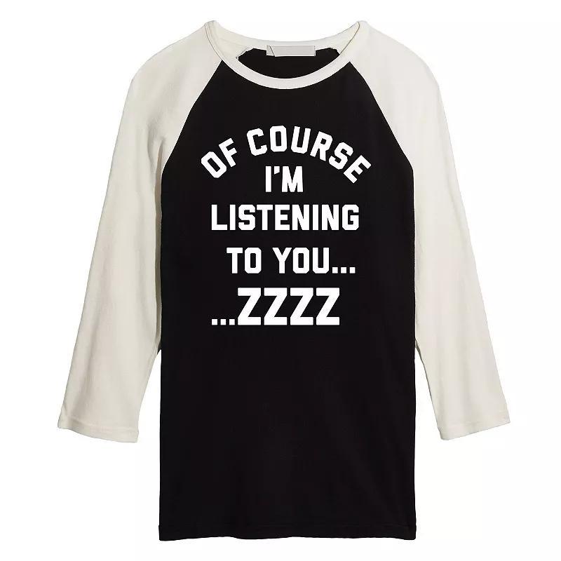 Mens Of Course Im Listening ZZZZ Raglan Tee Oxford Product Image