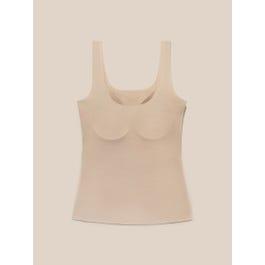 One-Size U-Neck Silk Camisole with Built-in Bra Product Image