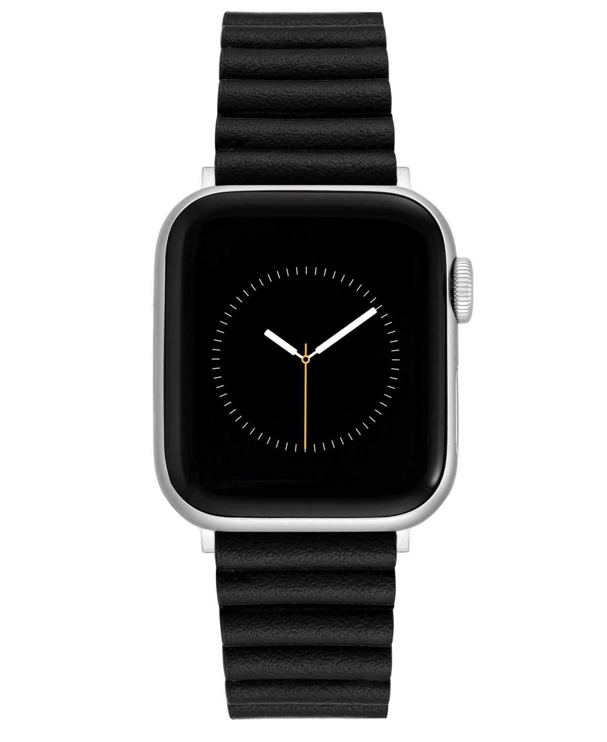 Nine West Womens Black Polyurethane Leather Band Compatible with 42mm, 44mm, 45mm, Ultra and Ultra 2 Apple Watch - Black Product Image