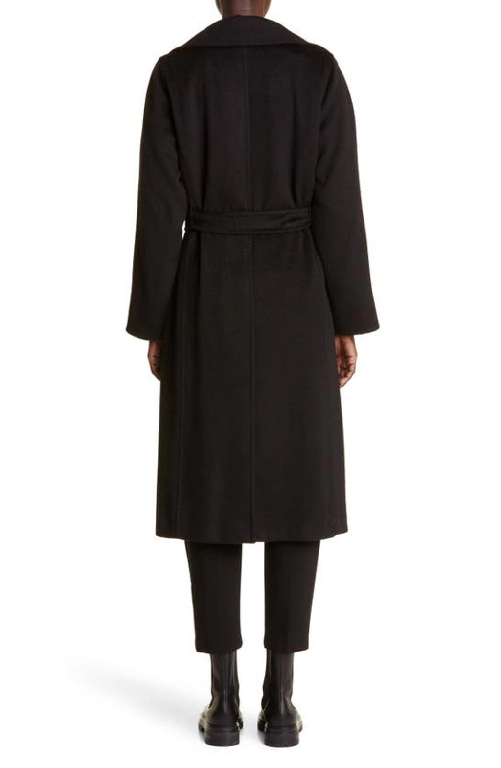 MAX MARA Manuela Camel Hair Wrap Coat In Black Product Image