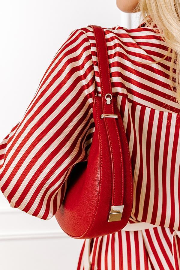 Chic Moment Faux Leather Purse In Red Product Image