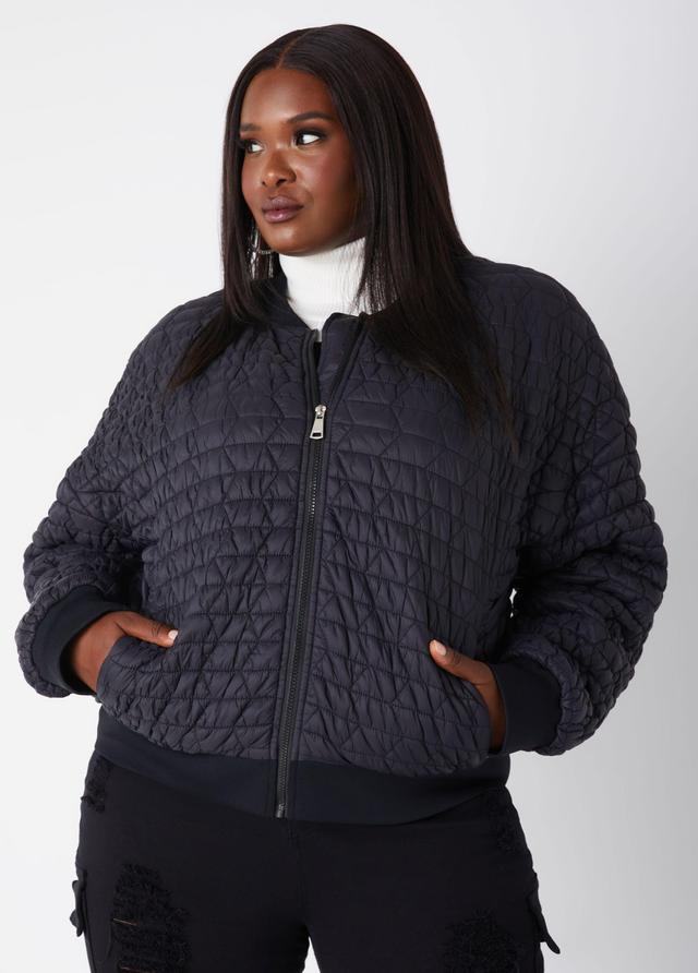 Quilted Bomber Jacket Product Image