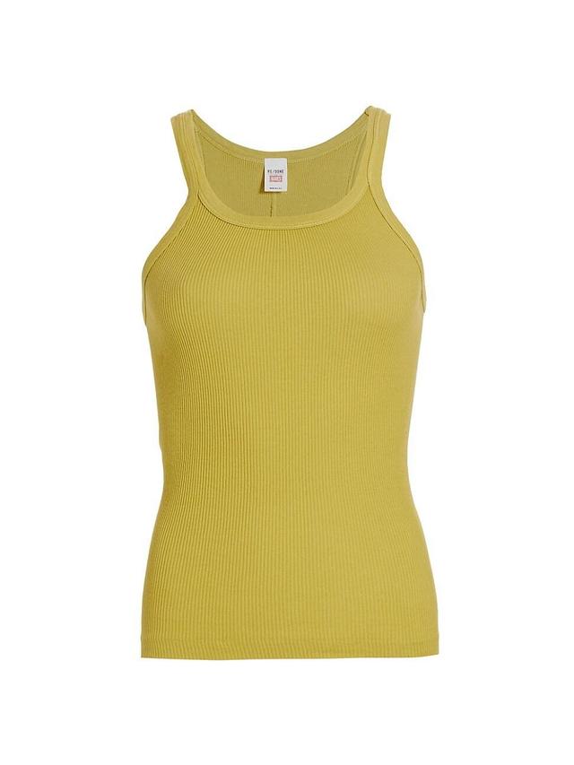 Re/Done Ribbed Cotton Tank Top Product Image