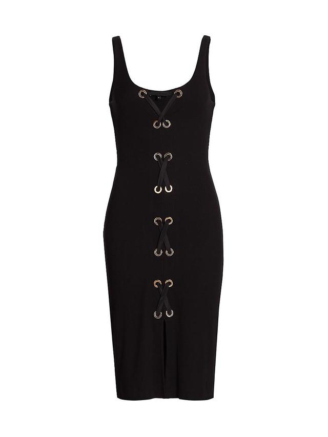 Womens Savannah Lace-Up Midi-Dress Product Image