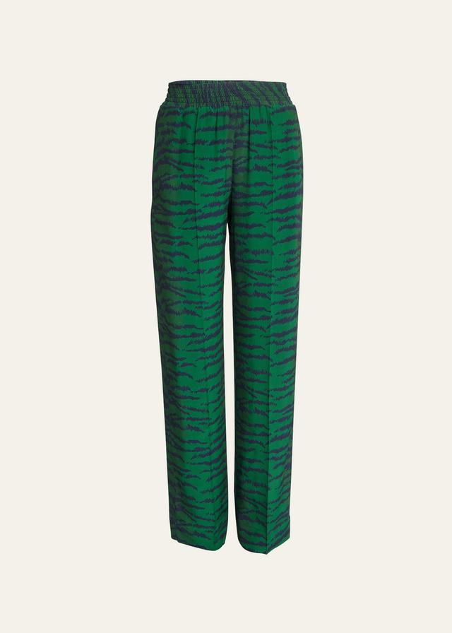 Tiger-Print Silk Trousers Product Image